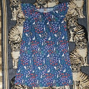 Hanna Andersson Floral and Animal Print Dress Pajama Multicolored I7